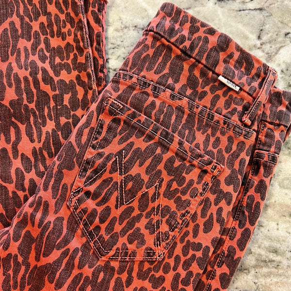 Mother Jeans High Waisted Looker Ankle Fray Animal Attraction Skinnies Size 25