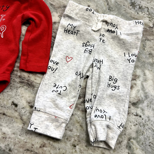 Carter's Little Bitty Heart Breaker Outfit Size 3 Mo