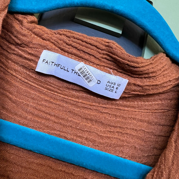Faithfull The Brand Rust Button Down Top Size Large