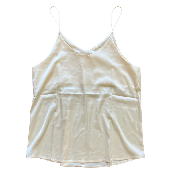 NWT Ivory Satin Spaghetti Strap Tank Top Small