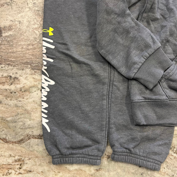 Under Armour Boys Gray Fleece Hoodie + Jogger Set Size 7
