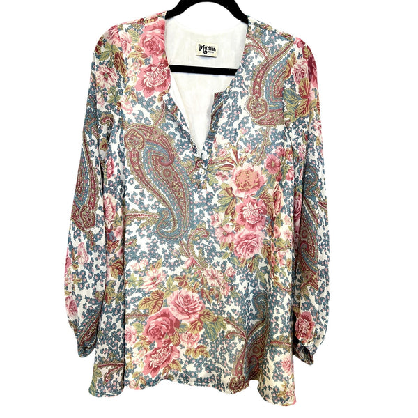 SMYM Mumu Jaime Floral Bohemian Tunic Size Small