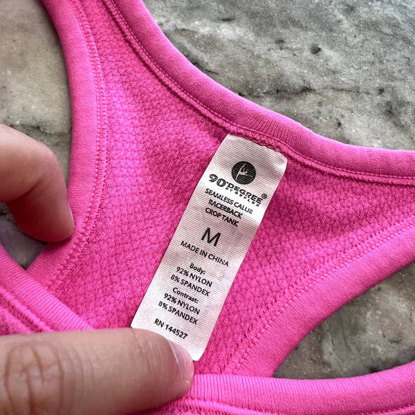 90 Degree Pink Workout Tank Size Medium