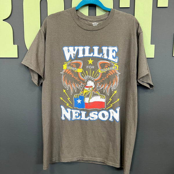LivyLu Willie Nelson "Thrifted" Style Oversized Graphic Tee Women's Medium
