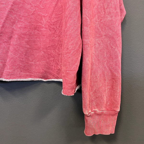 Love Vintage Magenta Cropped Cozy Sweater Medium