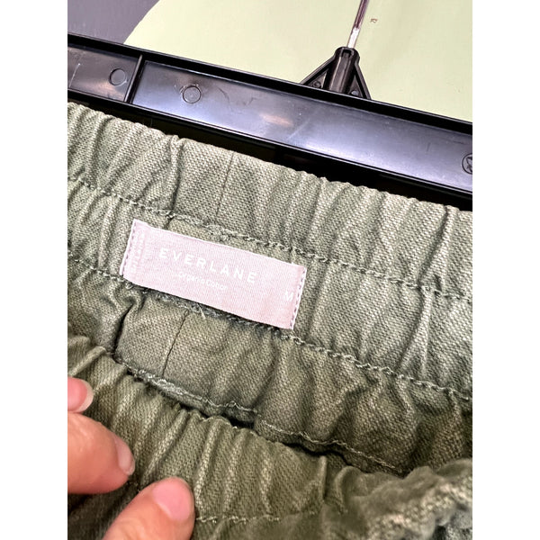 Everlane Organic Cotton Sage Green Elastic Wide Leg Pants Size Medium