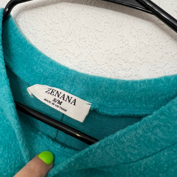 Zenana Teal Plush Sweater Size Small/Medium