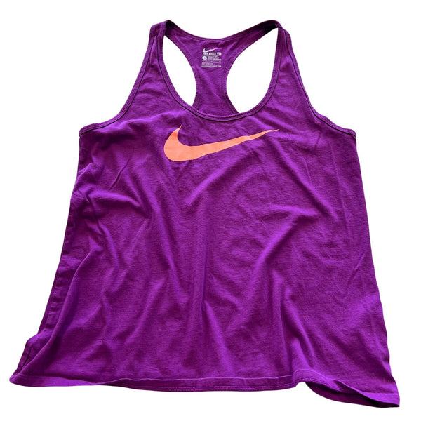 The Nike Tee Athletic Cut Purple Racerback Tank Top Large