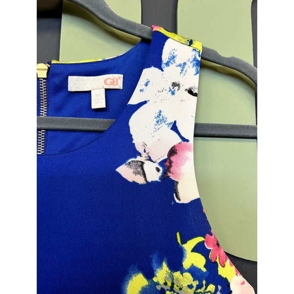 Gianni Bini Bodycon Royal Blue Floral Mini Dress Medium