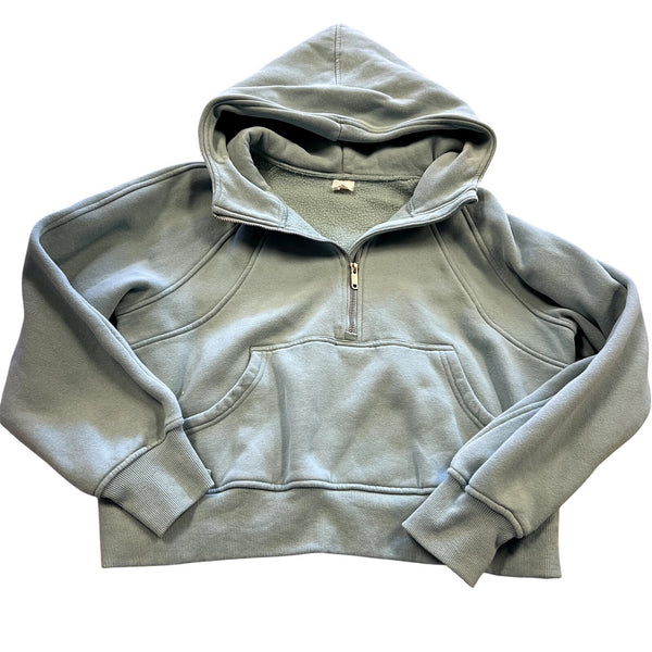 Women's Light Sage Green Hooded Pullover XL