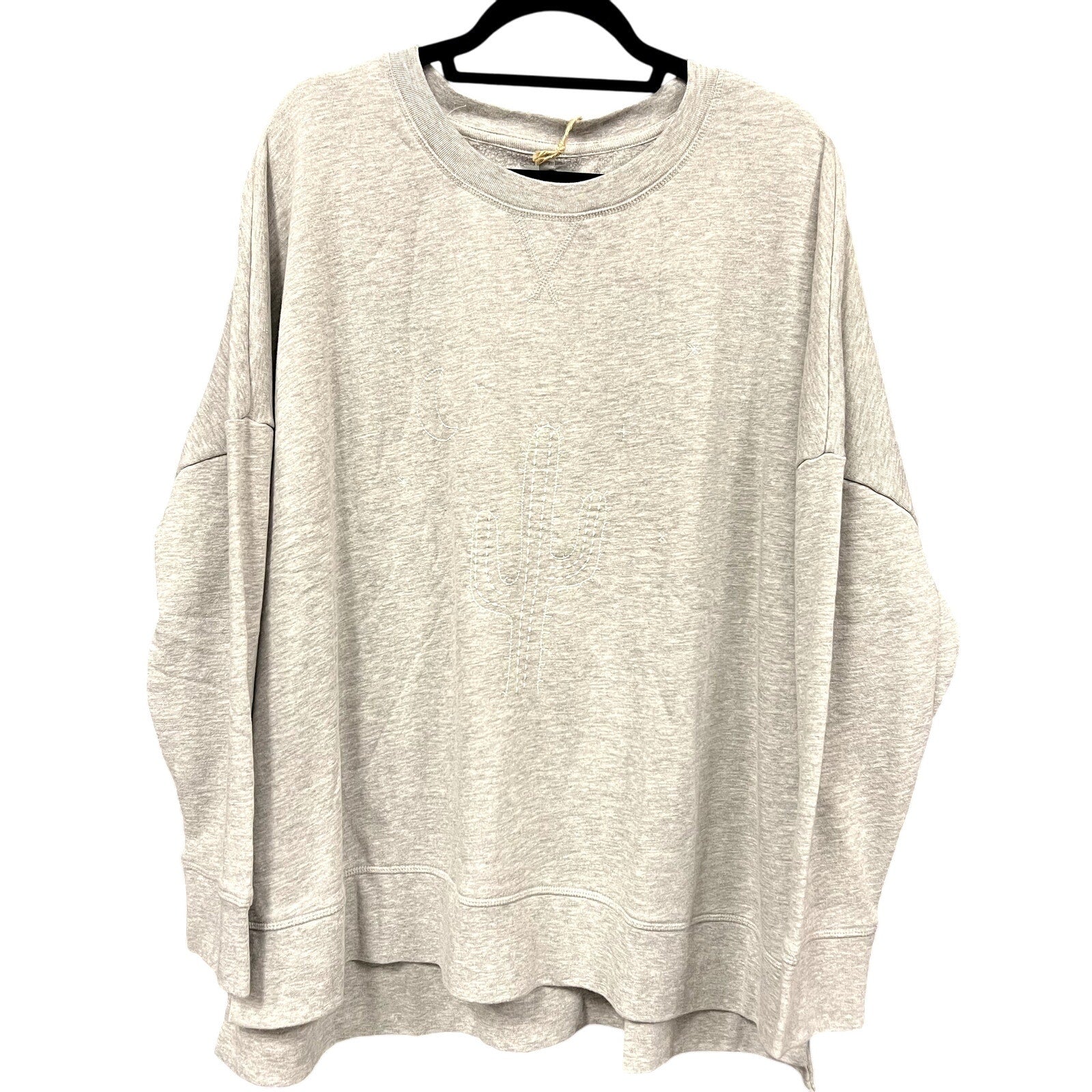 NWT Cozy Embroidered Cactus Crew Neck Sweatshirt 3XL