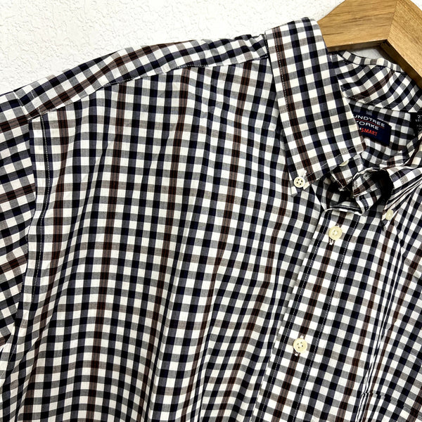Roundtree & York Button Down Gingham Top Men's Size 2X Tall