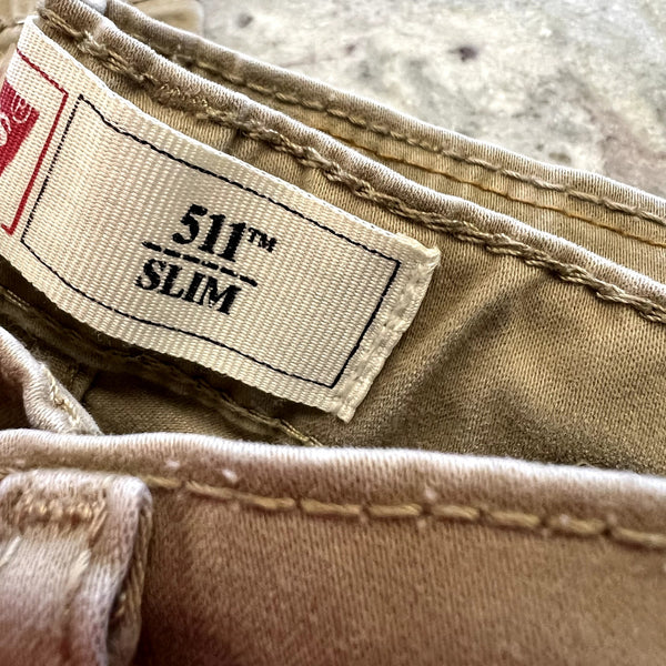 Levi's 511 Slim Boys Khaki Jeans Size 10