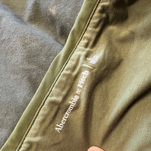 Abercrombie & Fitch Olive Green Mesh Ruched Tube Top Large