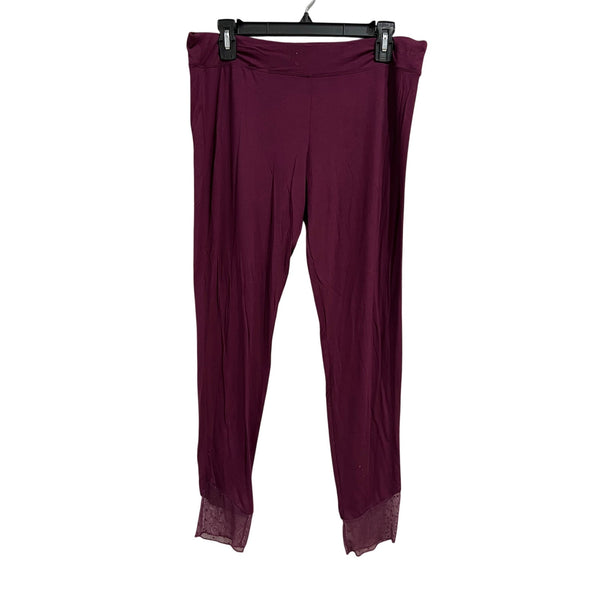 Victoria's Secret Butter Soft Maroon Lace Bottom Leggings Large