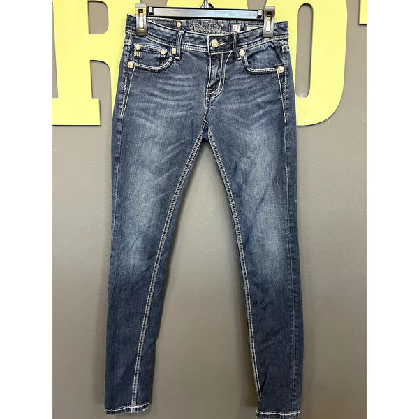 Miss Me Dark Wash Bling Jeggings Size 27