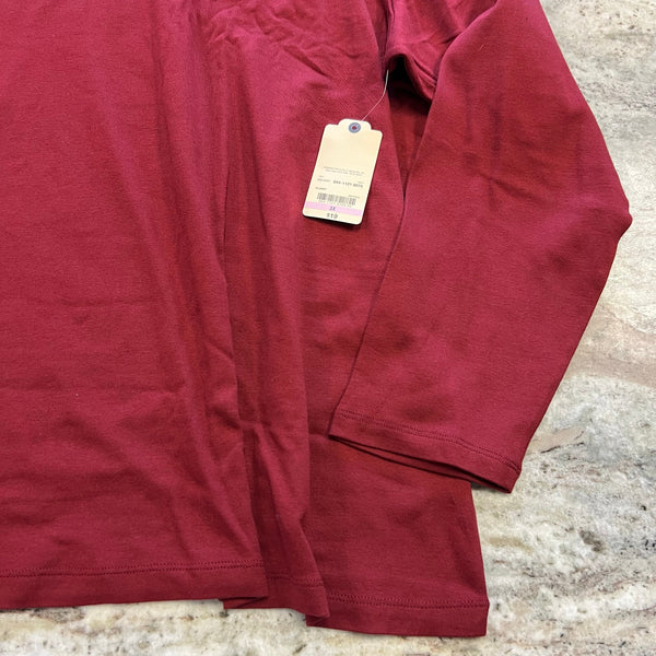 NWT St. John's Bay Maroon V-Neck Basic Long Sleeve Top Size 3XL
