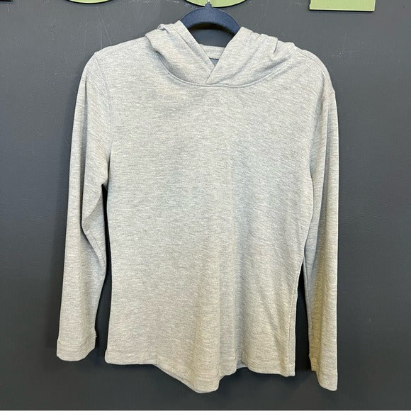 Mono B Lightweight Light Gray Hooded Pullover Size Large