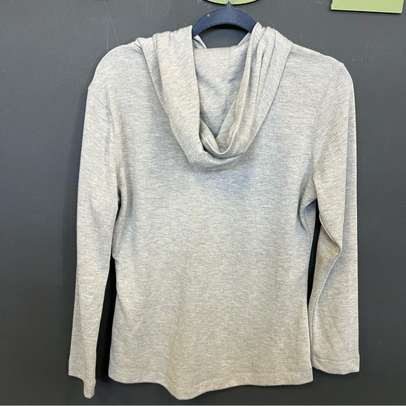 Mono B Lightweight Light Gray Hooded Pullover Size Large