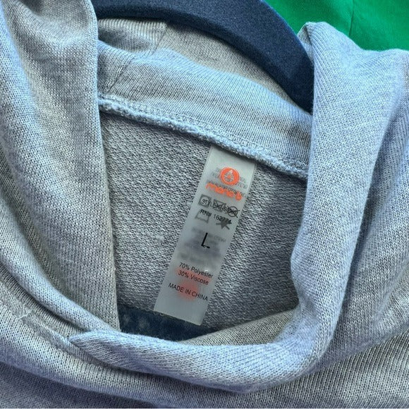 Mono B Lightweight Light Gray Hooded Pullover Size Large