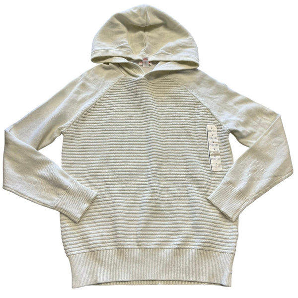 NWT Cat & Jack Taupe Ribbed Sweater Hoodie Large 10/12