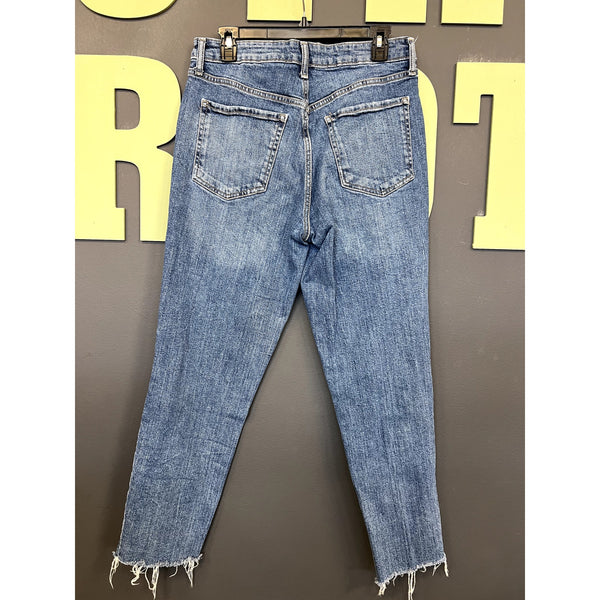 Old Navy High Rise OG Straight Distressed Raw Hem Jeans Size 10