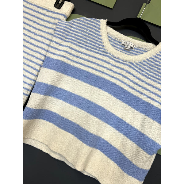 Hyfve Blue + White Striped Sweater & Skirt Set Size M/L