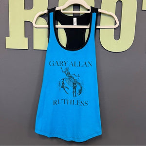 Gary Allan Ruthless Black + Blue Concert Graphic Tank Top Size XXL