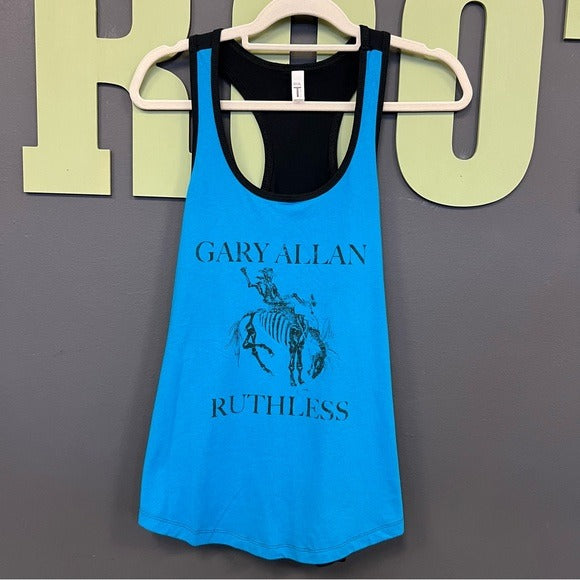 Gary Allan Ruthless Black + Blue Concert Graphic Tank Top Size XXL