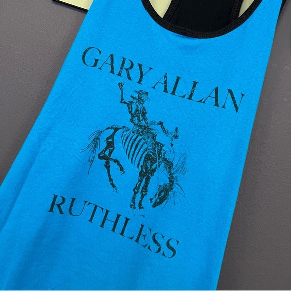 Gary Allan Ruthless Black + Blue Concert Graphic Tank Top Size XXL