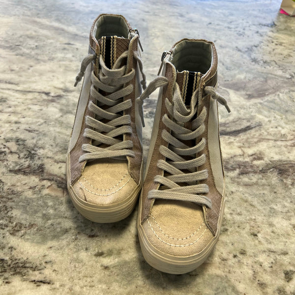 Shu Shop Roxanne Mauve High Top Star Sneakers Size 8.5