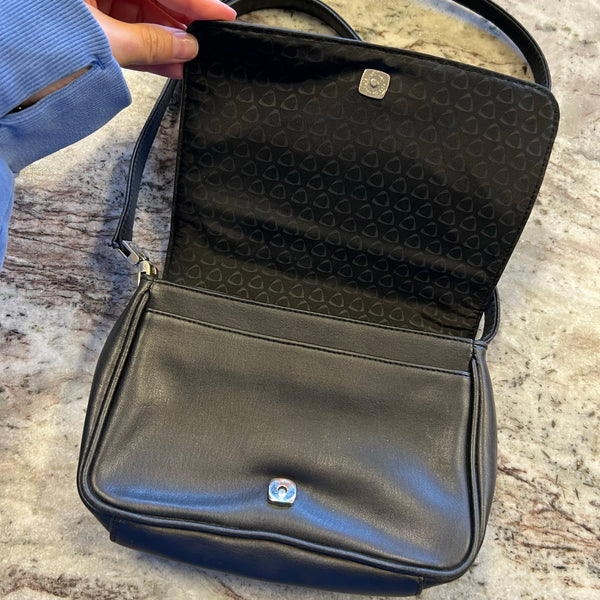 Liz Claiborne Faux Leather Black Crossbody