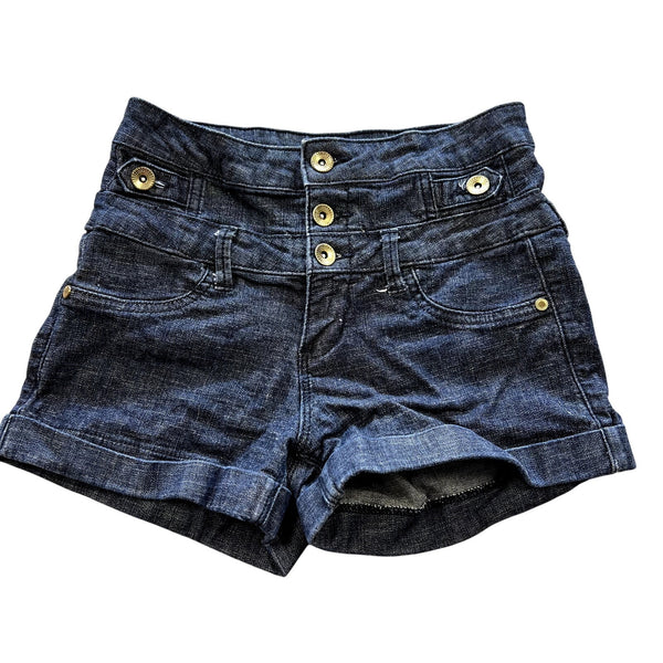 Refuge Dark Denim Button Front Jean Shorts Size 4