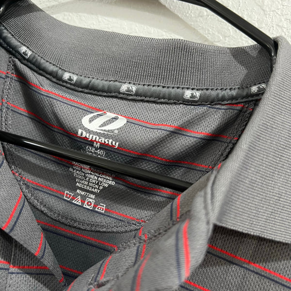 NWT STL Cardinals Genuine Merchandise Gray Striped Polo Medium