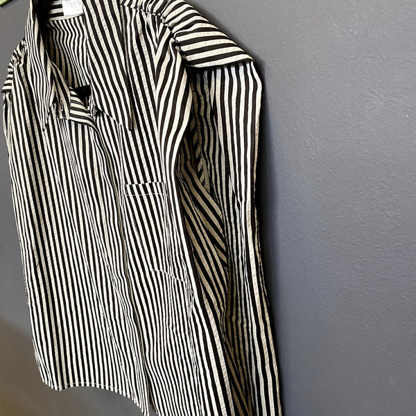 ASTR The Label Striped Button Down Cap Sleeve Blouse Large