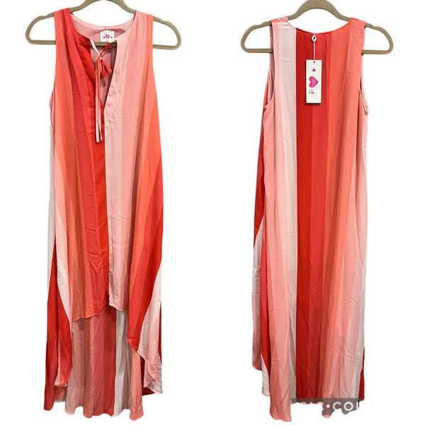 NWT $95 Buddy Love Pink Color Block Magic Hour High Low Sleeveless Maxi Dress S