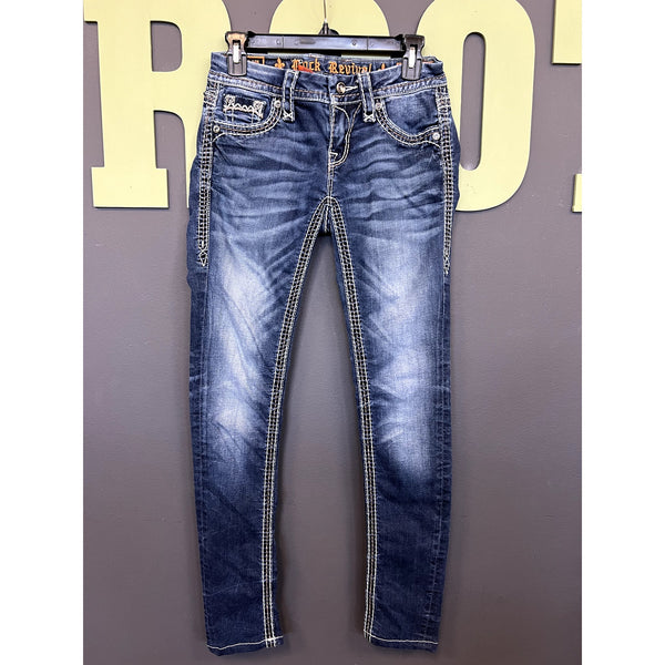 Rock Revival Jasna Skinny Dark Wash Jeans Size 26