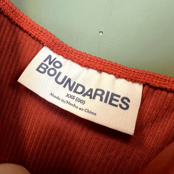 No Boundaries Orange Ribbed Tiered Dress Size XXS