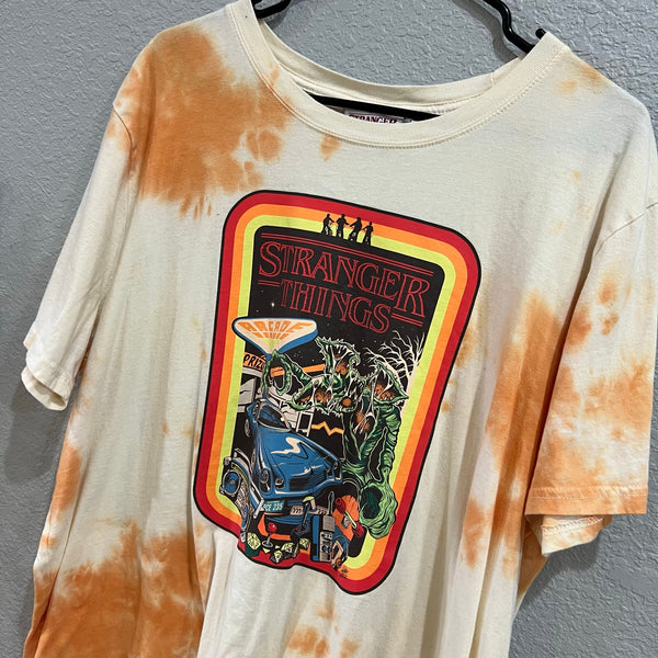 Stranger Things Orange Tie Dye Graphic Tee Size 1XL