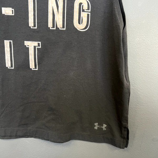 Under Armour Kale-Ing It Black Muscle Tank Top Loose Fit Heat Gear Medium