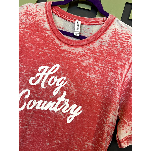Charlie Southern Hog Country Red Acid Wash Graphic Tee Small