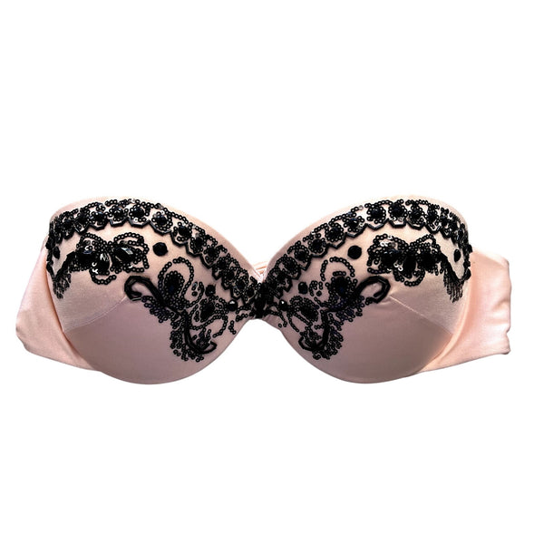 Victoria's Secret Blush Pink Bejewelled Strapless Swim Top Size 34C