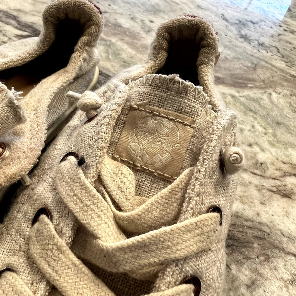 Roxy Taupe Canvas Slip On Shoes Size 9