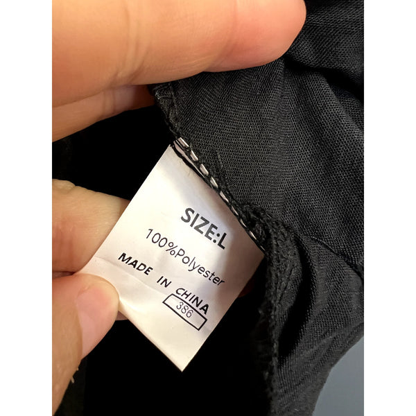 Women's Black Half Button Romper Size Large