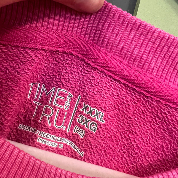 Time and Tru Hot Pink Crew Neck Side Slit Pullover XXXL
