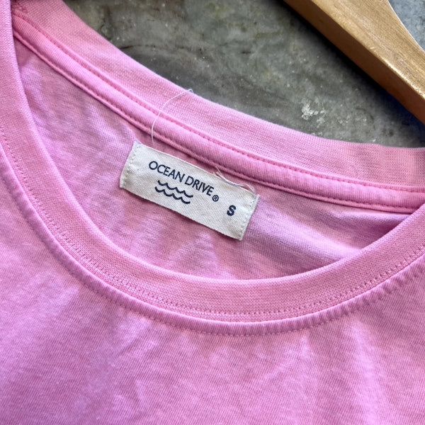 Ocean Drive Pink Crop Top Tee Size Small