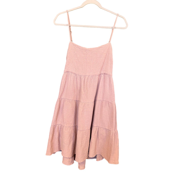 Wishlist Light Pink Guaze Open Back Mini Dress Medium