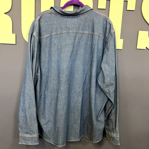 Wrangler Men's Pearl Snap Denim Button Down Top Size XXL