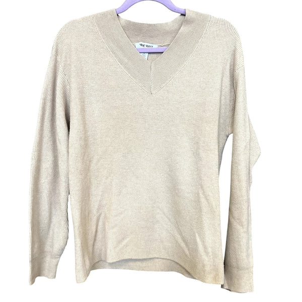 Nine West Tan V-Neck Sweater Size Small