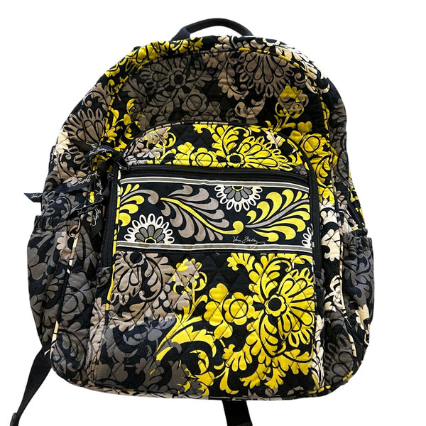Vera Bradley Baroque Floral Campus Backpack Black + Lime